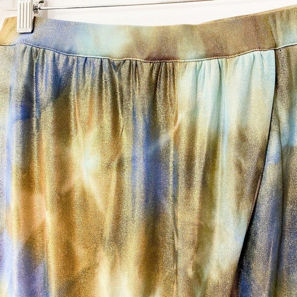 Le Superbe Take it easy Metallic Slit Multicolor Tie dye Skirt Medium - Picture 4 of 8